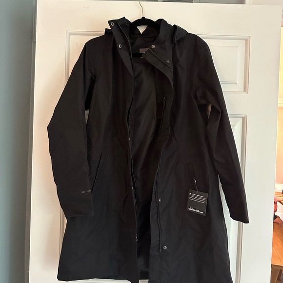 Eddie Bauer Black Trench Coat - Picture 1 of 4